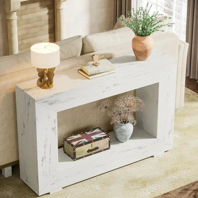 47palcový úzký konzolový stolek s úložným prostorem do předsíně/obývacího pokoje – 120 Š x 74 V x 30 H (cm)