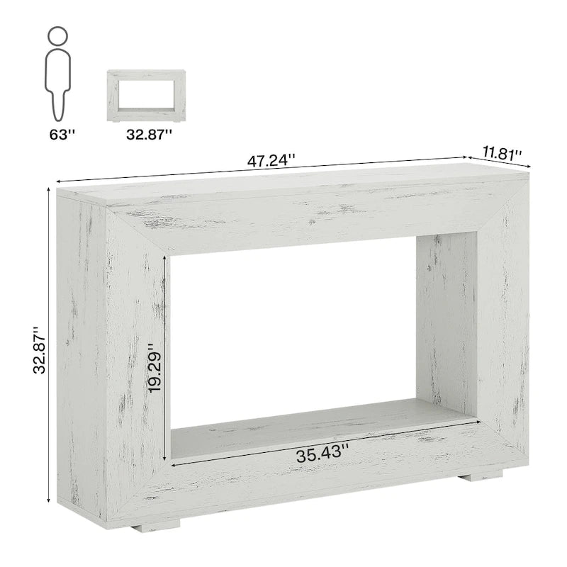 47palcový úzký konzolový stolek s úložným prostorem do předsíně/obývacího pokoje – 120 Š x 74 V x 30 H (cm)