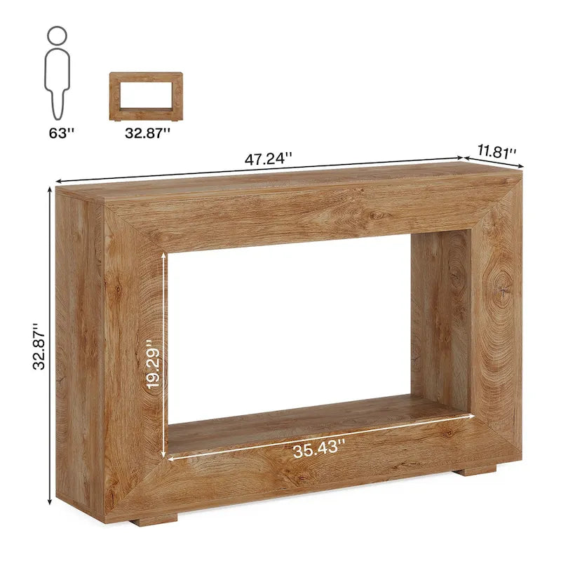 47palcový úzký konzolový stolek s úložným prostorem do předsíně/obývacího pokoje – 120 Š x 74 V x 30 H (cm)