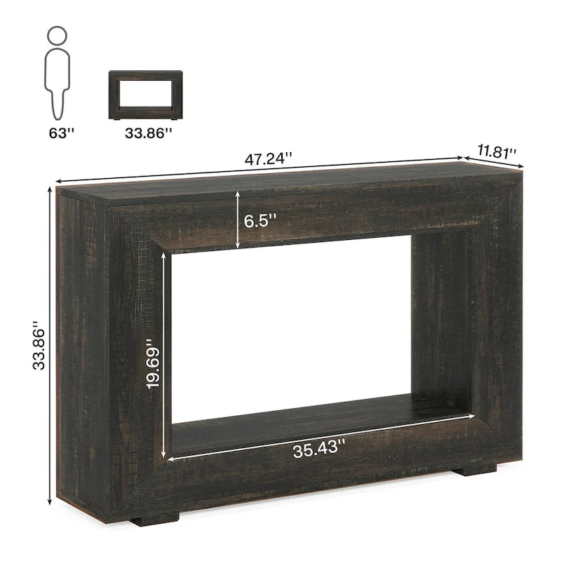 47palcový úzký konzolový stolek s úložným prostorem do předsíně/obývacího pokoje – 120 Š x 74 V x 30 H (cm)