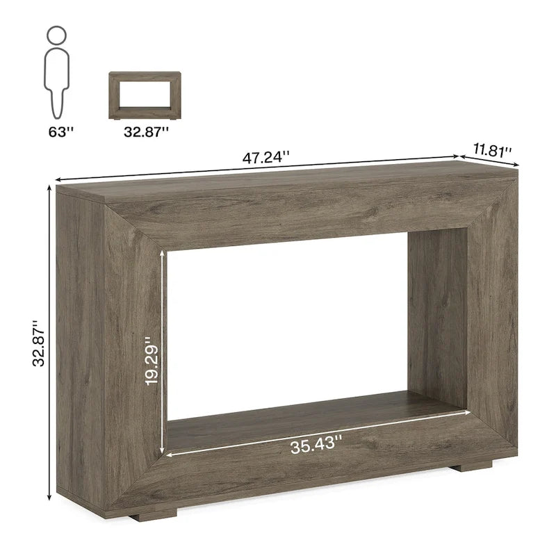 47palcový úzký konzolový stolek s úložným prostorem do předsíně/obývacího pokoje – 120 Š x 74 V x 30 H (cm)