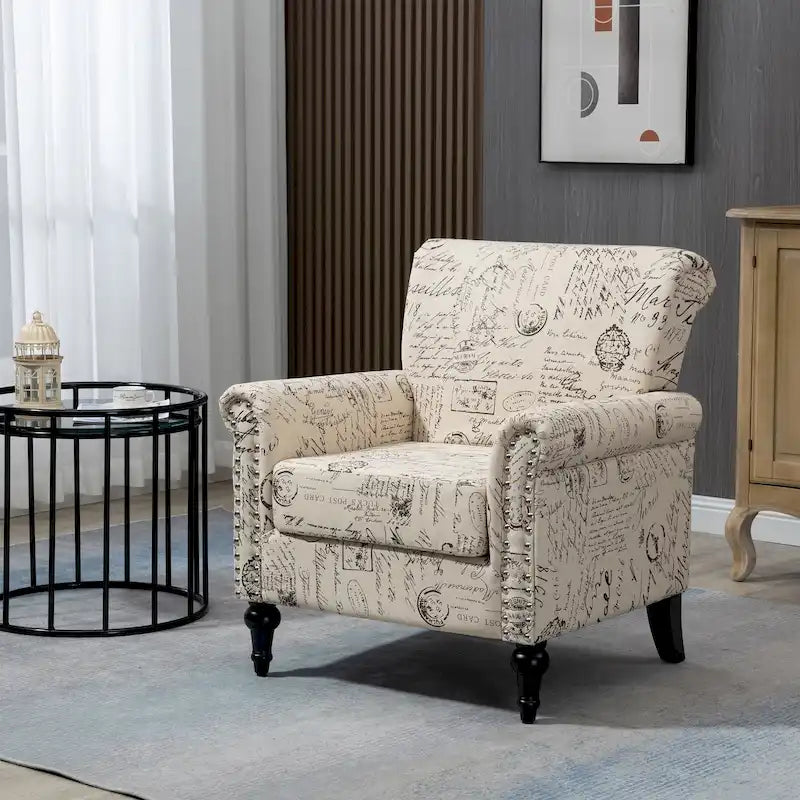 Čalouněné akcentové křeslo ve stylu Mid-Century Modern – 30.70 x 29.92 x 34.05