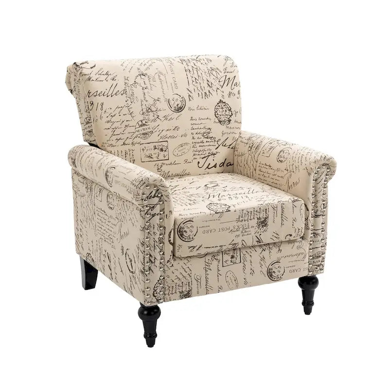 Čalouněné akcentové křeslo ve stylu Mid-Century Modern – 30.70 x 29.92 x 34.05