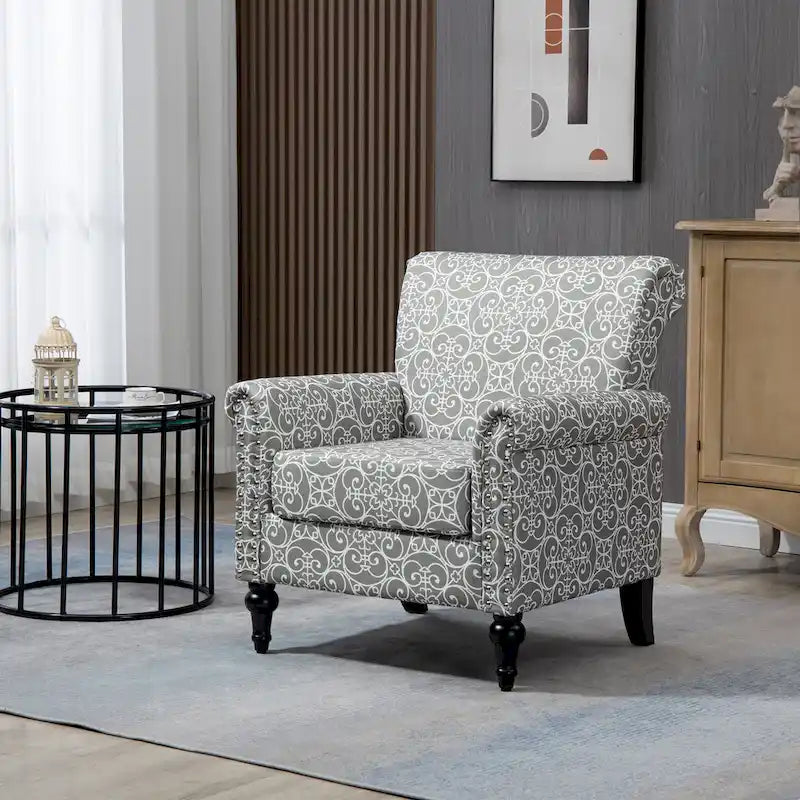 Čalouněné akcentové křeslo ve stylu Mid-Century Modern – 30.70 x 29.92 x 34.05