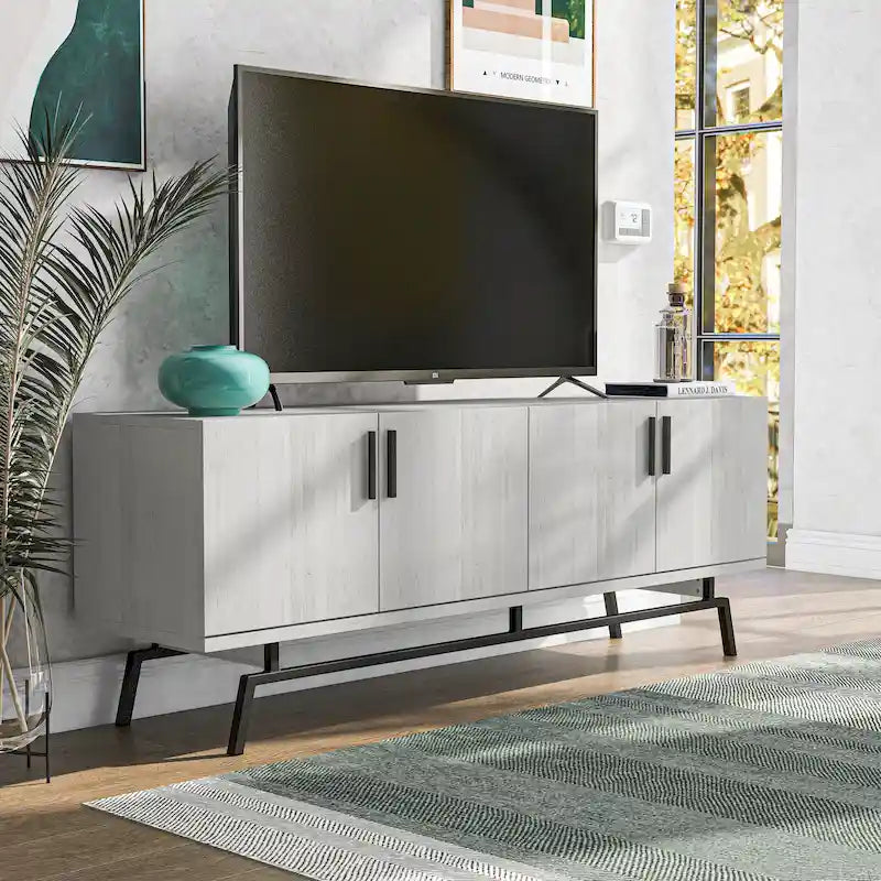 Moderní 60" kovová TV skříňka se 4 dvířky
