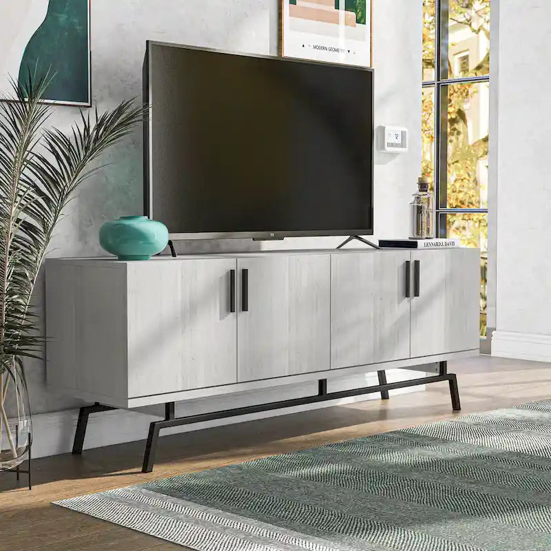 Moderní 60" kovová TV skříňka se 4 dvířky