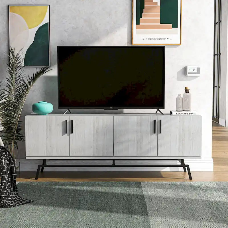 Moderní 60" kovová TV skříňka se 4 dvířky