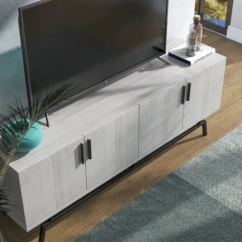 Moderní 60" kovová TV skříňka se 4 dvířky