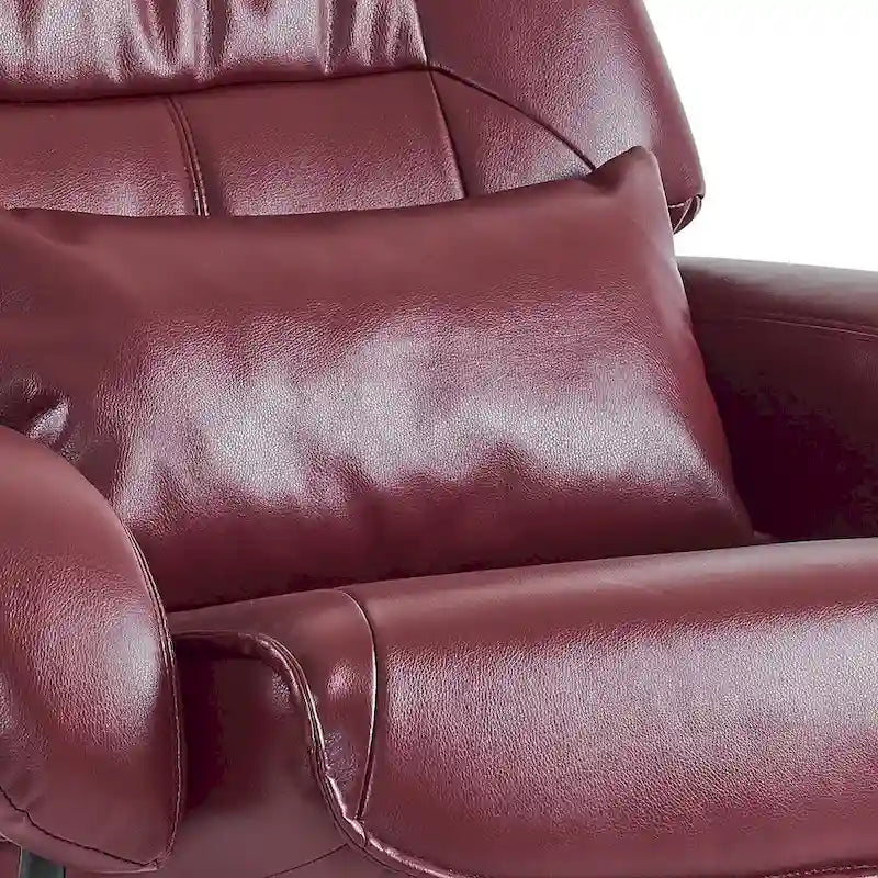 Otočné relaxační křeslo s podnožkou, masážní vibrační křeslo do obývacího pokoje, umělá kůže