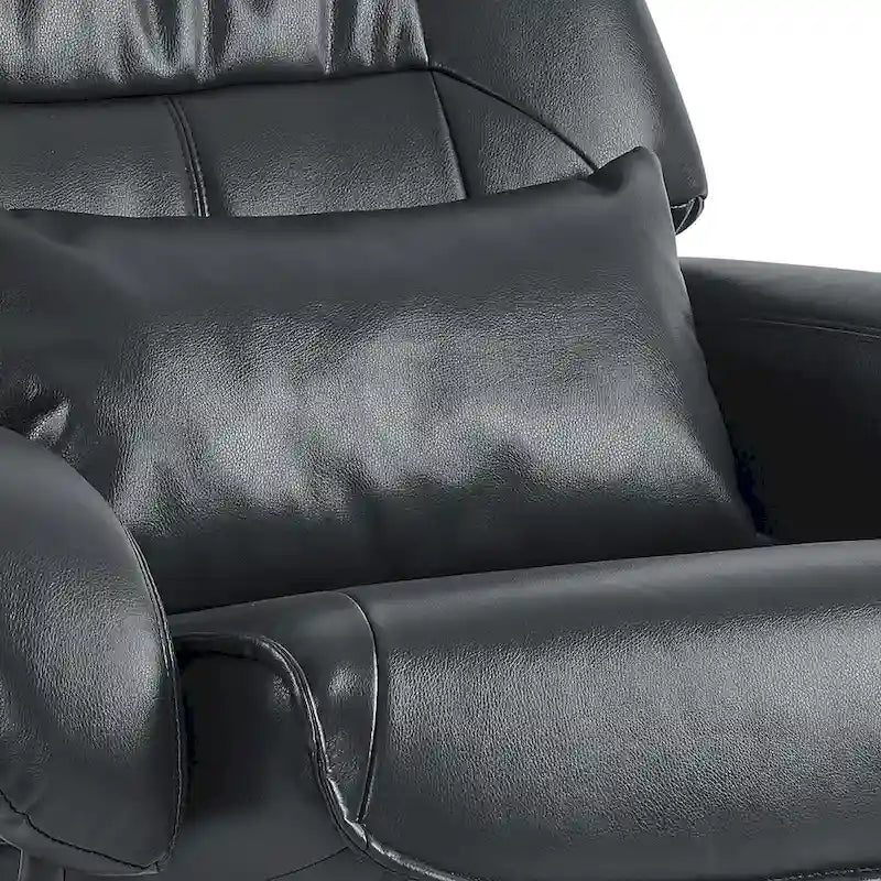 Otočné relaxační křeslo s podnožkou, masážní vibrační křeslo do obývacího pokoje, umělá kůže