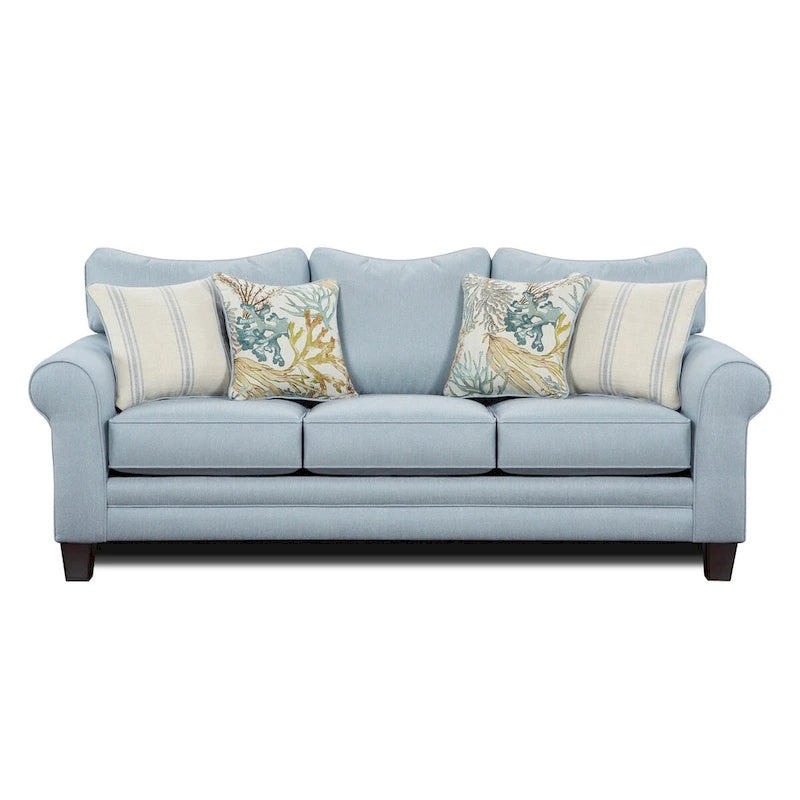 Labyrinth Sky Round Arm Stationary Sofa