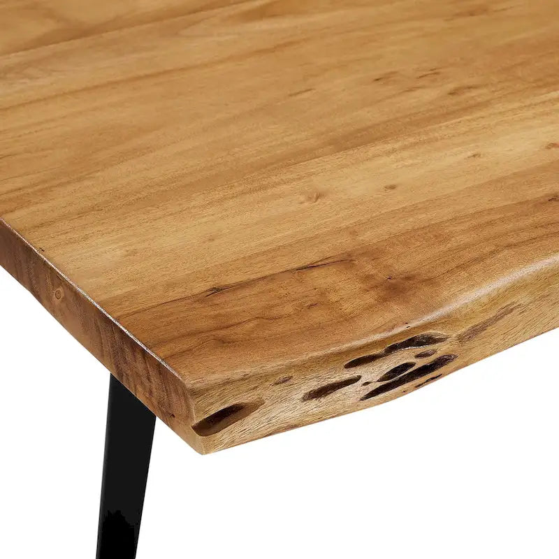 Jídelní stůl z akátového dřeva Live Edge, 152 cm – černá přírodní