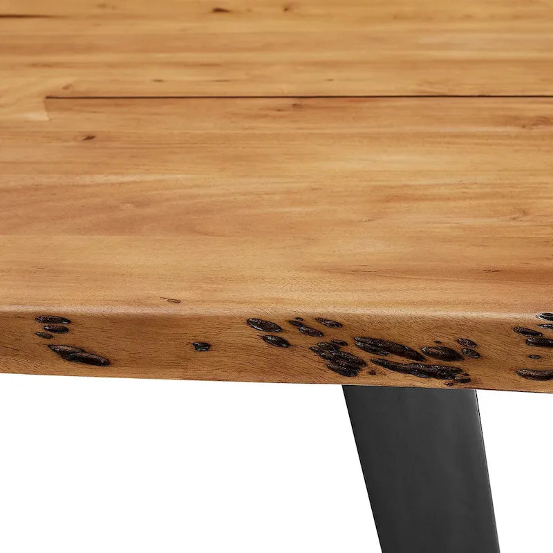 Jídelní stůl z akátového dřeva Live Edge, 152 cm – černá přírodní