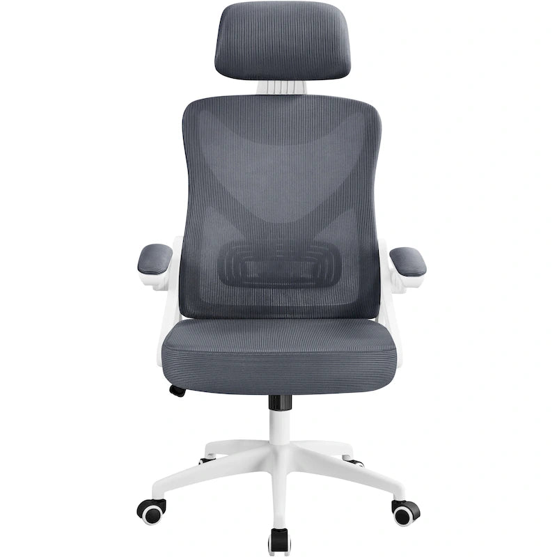 Kancelářská židle s vysokým opěradlem a síťovinou, s vyklápěcími područkami, ergonomická stolní židle