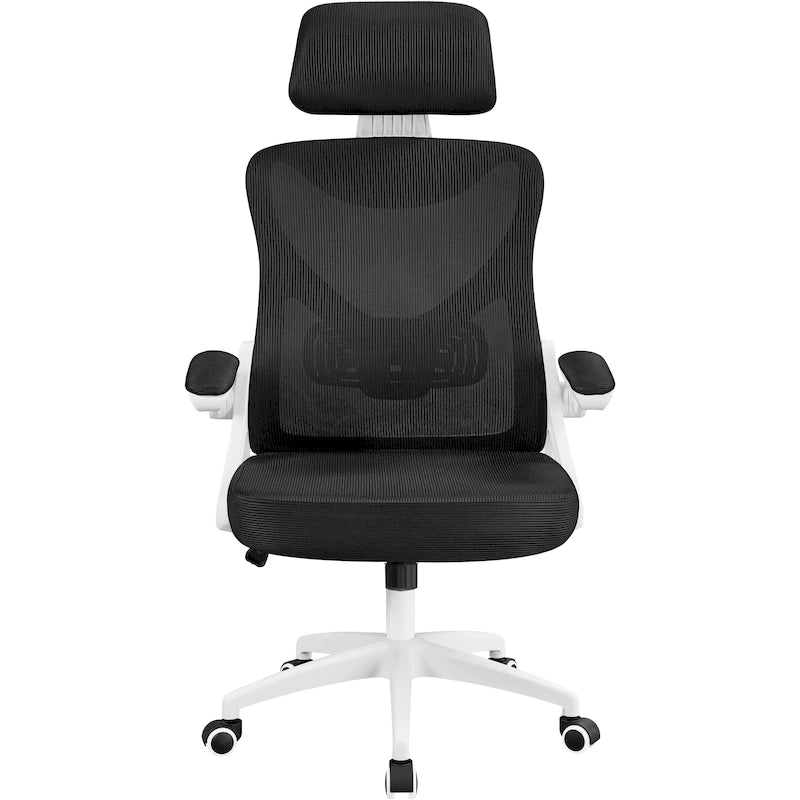 Kancelářská židle s vysokým opěradlem a síťovinou, s vyklápěcími područkami, ergonomická stolní židle