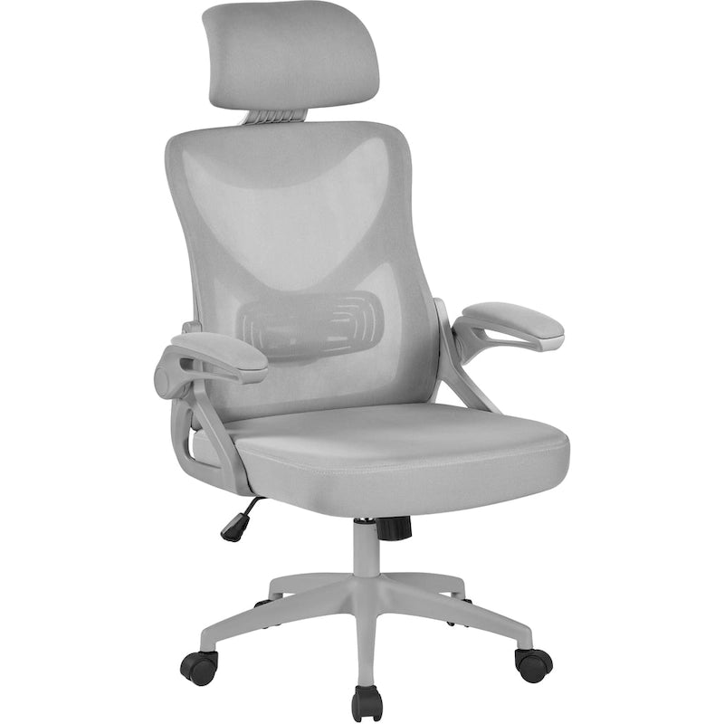 Kancelářská židle s vysokým opěradlem a síťovinou, s vyklápěcími područkami, ergonomická stolní židle