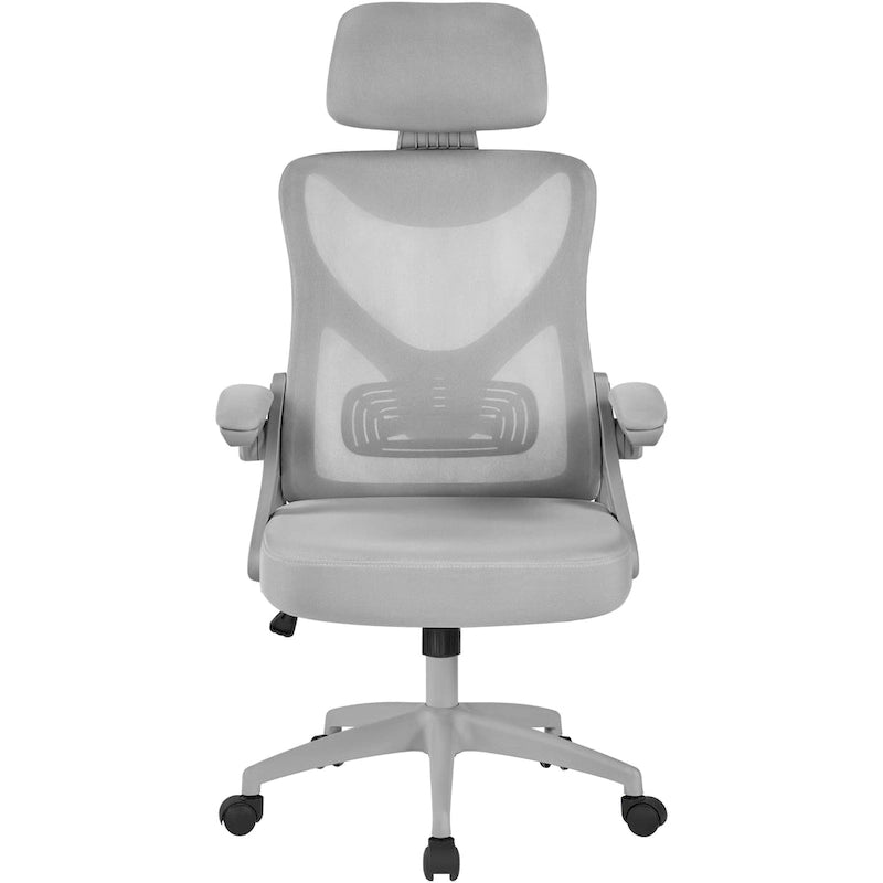 Kancelářská židle s vysokým opěradlem a síťovinou, s vyklápěcími područkami, ergonomická stolní židle