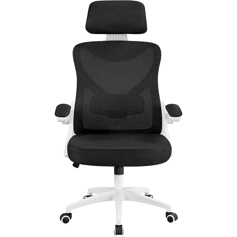 Kancelářská židle s vysokým opěradlem a síťovinou, s vyklápěcími područkami, ergonomická stolní židle