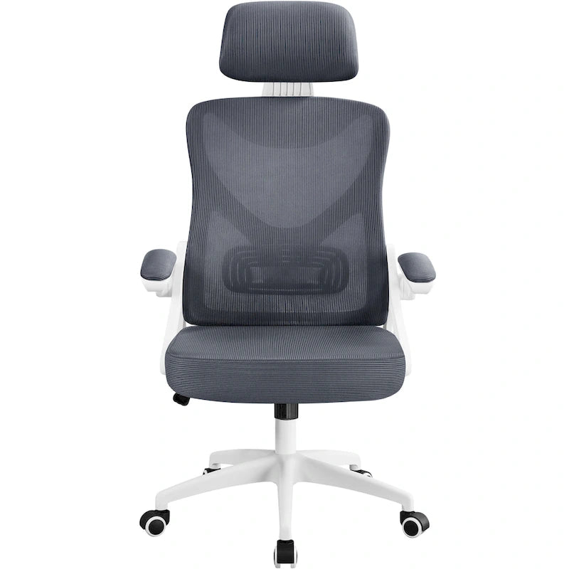 Kancelářská židle s vysokým opěradlem a síťovinou, s vyklápěcími područkami, ergonomická stolní židle